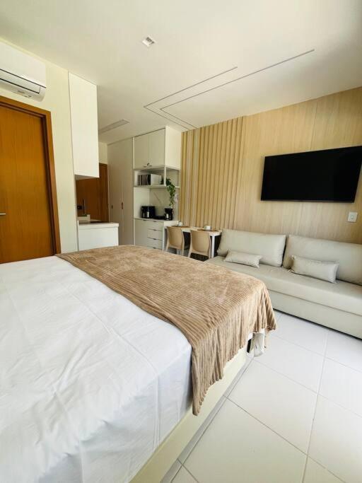 Apartamento Flat Em Muro Alto Com Piscina, Ar-condicionado E Cozinha Equipada
